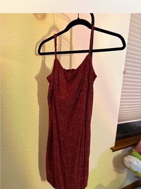 Brandy Melville Burgundy Floral Slip Dress